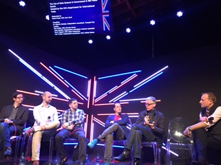 Panel at SxSW - Panellists (from left to right): John Sandall Data Science Consultant, Alberto Calzada Data Scientist, Carl Tucker Technical Consultant, Dan Collier CEO Elevate, Chris Taggart CEO Open Corporates Modulator (Far right): Gavin Poole CEO Here East