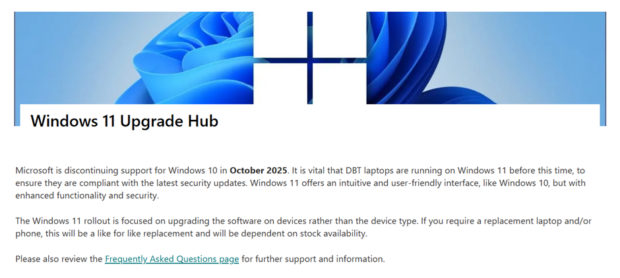 Screen shot of the Windows 11 upgrade hub giving the reasons behind the upgrade.