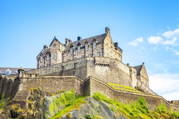 Edinburgh castle in the sunshine